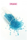 Kesme Cam Boncuk 2mm - 20 Gram - Şeffaf Turguaz -BNC349