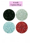 Kesme Cam Boncuk 2mm - 4 Renk - Toplam 80 Gram - BNC439