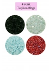 Kesme Cam Boncuk 2mm - 4 Renk - Toplam 80 Gram - BNC439
