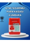 Kırmızı ATM Tasarımlı Şifreli Para Kasası Kumbara