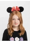 Kırmızı Fiyonklu Minnie Mouse Taç Fare Tacı Kafa Bandı
