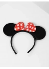 Kırmızı Fiyonklu Minnie Mouse Taç Fare Tacı Kafa Bandı