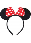 Kırmızı Fiyonklu Minnie Mouse Taç Fare Tacı Kafa Bandı
