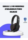 Kırmızı Kulaklık Mikrofonlu Ayarlanabilir Konforlu Tasarımlı