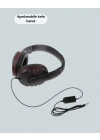 Kırmızı Kulaklık Stereo Mikrofonlu Dayanıklı Örgü Kablolu