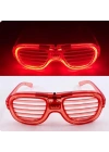 Kırmızı Led Işıklı Parti Gözlüğü - Neon 3 Modlu