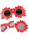 Kırmızı Renk Papatya Şekilli Parti Gözlüğü 18x10 Cm