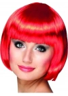 Kırmızı Renk Parti Peruğu Küt Saç