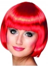 Kırmızı Renk Parti Peruğu Küt Saç
