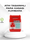 Kırmızı Şifreli ATM Kasa Para Yutan Kumbara