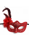 ® Kırmızı Tüylü Balo Maskesi Kadın Parti Aksesuarı