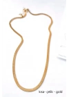 Kısa İtalyan Çelik Kolye-45 CM - Altın