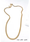 Kısa İtalyan Çelik Kolye-45 CM - Altın