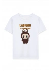 Kız Labubu Çocuk Baskılı T-Shirt - Beyaz