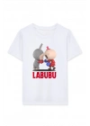Kız Labubu Çocuk Baskılı T-Shirt - Beyaz