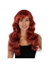 Kızıl Renk Kahküllü Dalgalı Uzun Parti Peruğu