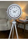 Klasik Rakamlı Beyaz Tripod Ayaklı Saat