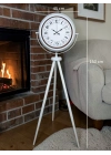 Klasik Rakamlı Beyaz Tripod Ayaklı Saat