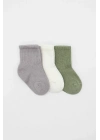 ® Koala Boy 3lü Penye Soket Çorap 10133 Gri