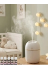 Kompakt Mini Hava Nemlendirici 5 Esans Hediyeli LED Işıklı USB Aromaterapi Cihazı