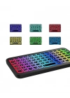 ® Kompakt Siyah RGB Işıklı Bluetooth Mini Klavye