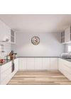 Krem 36 Cm Dekoratif Mutfak Duvar Saati