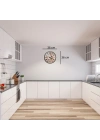Krem 36 Cm Dekoratif Mutfak Duvar Saati