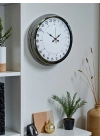 ® Krom 40 Cm Metal 24 Saat Göstergeli Özel Tasarım Duvar Saati