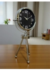 ® Krom Asil Üç Ayaklı Metal Masa Saati