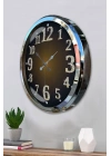 ® Krom Işıltılı Zaman 52 Cm Metal Duvar Saati