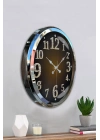 ® Krom Işıltılı Zaman 52 Cm Metal Duvar Saati