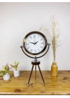® Krom Metal Mini Tripod Retro Masa Saati 45×26 cm