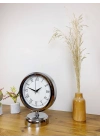 ® Krom Metal Retro Masa Saati 25×20 cm