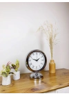 ® Krom Metal Retro Masa Saati 25×20 cm