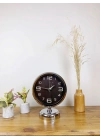 ® Krom Metal Tasarım Masa Saati 25×20 cm