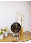 ® Krom Metal Tasarım Masa Saati 25×20 cm