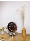 ® Krom Metal Tasarım Masa Saati 25×20 cm