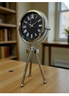 ® Krom Şık Üç Ayaklı Masa Saati