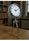 ® Krom Zarif & Şık Üç Ayaklı Metal Masa Saati
