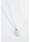 Küçük Kalp Plaka Kolye - Gümüş