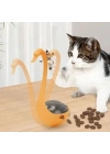 Kuğu Şeklinde Lazerli ve Mama Hazneli Kedi Oyuncağı