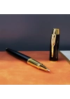 Kutulu Deri Defter ve Metal Roller Kalem Seti - Yaprak Desenli - Baskıya Uygun