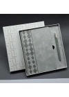Kutulu Gri Defter Ve Metal Kalem Seti