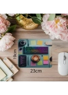 Latte Yanında RGB Klavyeli Mousepad - 19x23 cm 2 mm Dikdörtgen İthal Baskılı Mouse Pad