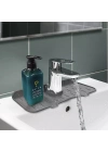 ®  Lavabo İçin Silikon Esnek Mat Musluk Sapı Damlama Tutucu Raf Mutfak Tezgahı Sıçrama Koruma