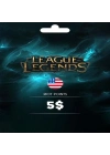 League of Legends 5 USD Gift Card USA