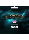 League of Legends 50 USD Gift Card USA