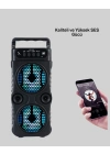 LED Işıklı Bluetoothlu Hoparlör Mikrofonlu Taşınabilir Ses Sistemi
