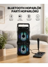 LED Işıklı Kablosuz Bluetooth Hoparlör Yüksek Ses Güçlü Bas Performansı Taşınabilir Şarjlı
