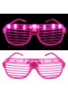 Led Işıklı Panjur Parti Gözlüğü Pembe Renk Shutter Gözlük